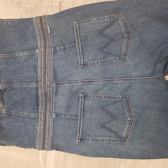 💕MOTHER DENIM💕 Halter Hustler Jumpsuit Ankle A Groovy Kind of Love 34 70s - Picture 14 of 16